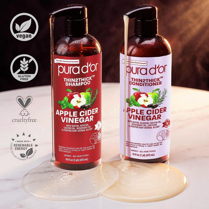 PURA D'OR Thin2Thick Detox Combo — Valentine's Day & Self-Care Gift for Someone Rebuilding Confidence in Their Hair, 32oz Set