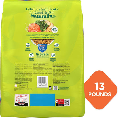 Purina Cat Chow Naturals High Protein Dry Cat Food, 13 lb – Stylish Resealable Bag for Organized Pet Pantry Storage