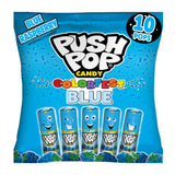 Push Pop Easter Blue Hard Candy Lollipops Sealed Individually Wrapped Candy Safe for Classroom and Daycare Distribution, 10 Ct Blue Raspberry Bulk Pack