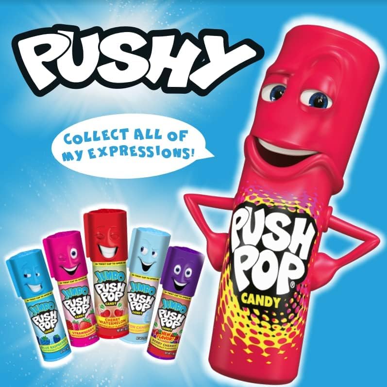 push-up tube design that dispenses candy by pushing from the bottom