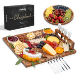 SMIRLY Charcuterie Board Set – Cozy Breakfast Nook Accent, Cheese Board with Bowls and Built-In Storage Drawer
