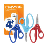 Fiskars Teacher-Recommended Kids Scissors – Giftable 3-Pack in Red, Blue, and Turquoise for Young Crafters