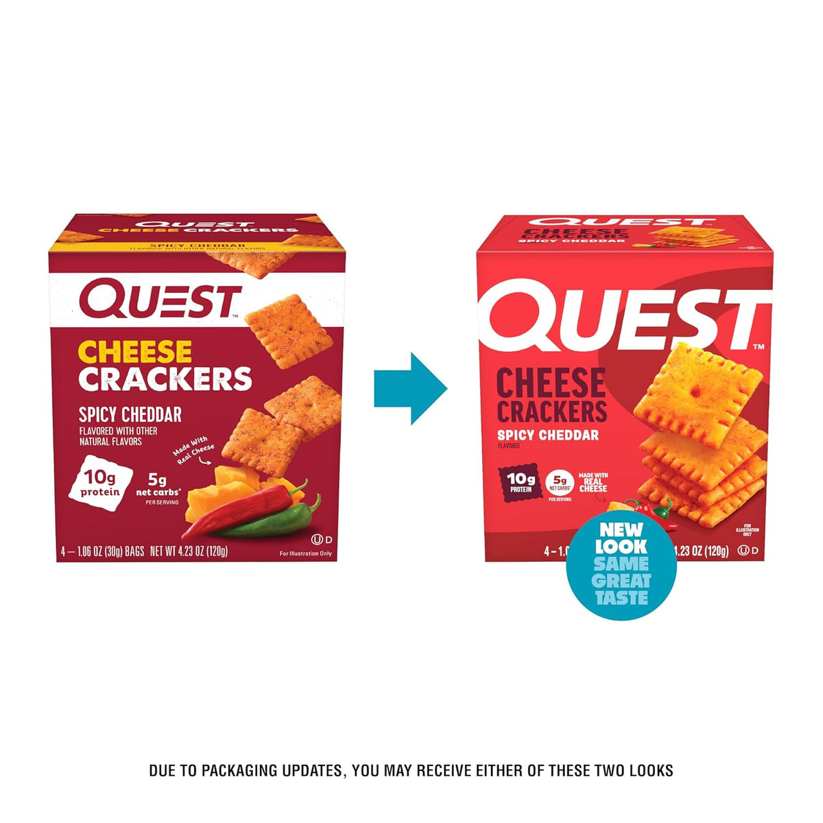 Quest Nutrition Cheese Crackers – Real Cheese Crunch for After-School Munchies, 10g Protein 4-Count