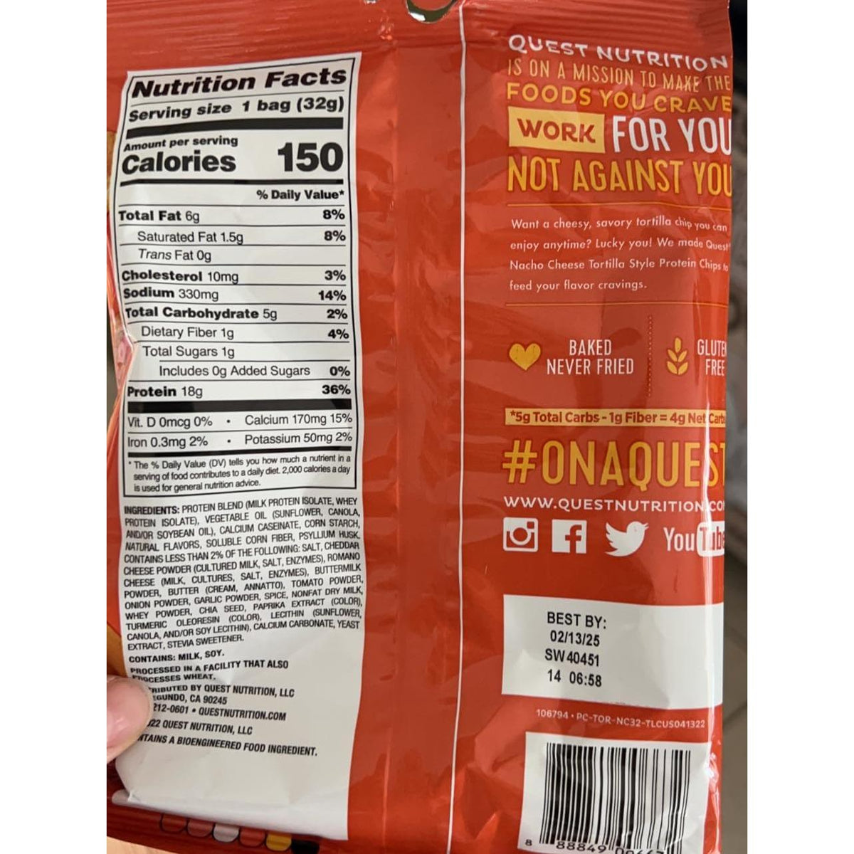 Quest Nutrition Chili Lime Protein Chips – Single Serve Lunchbox Addition for Busy Professional Meal Prep