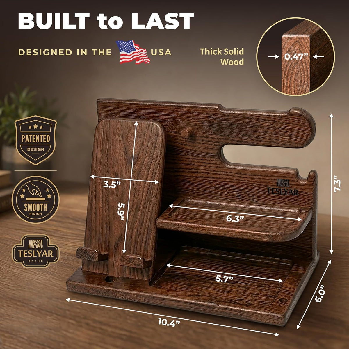 quick 5-minute assembly with included screws, screwdriver, and cable adhesive stickers