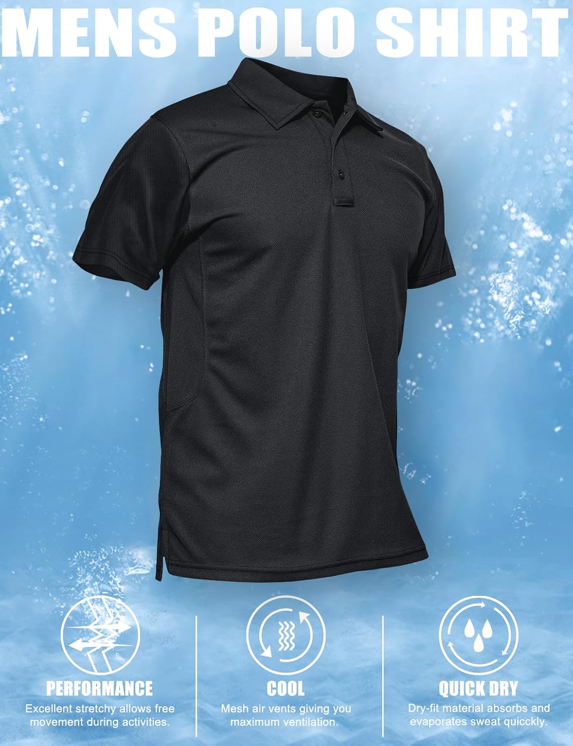 MAGCOMSEN Men's Pique Jersey Golf Shirt for Country Clubs, Campsites, and Weekend Recreation