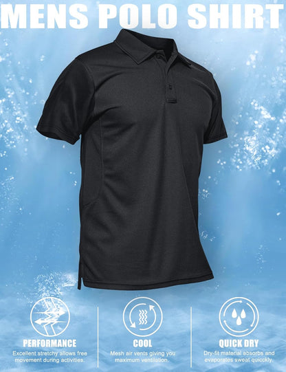 MAGCOMSEN Men's Pique Jersey Golf Shirt for Country Clubs, Campsites, and Weekend Recreation