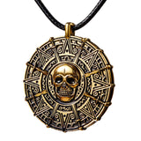Spooktacular Creations Skull Coin Pirate Necklace in Antique Bronze, Silver, or Gold – Unique Holiday and Housewarming Gift for Halloween Lovers