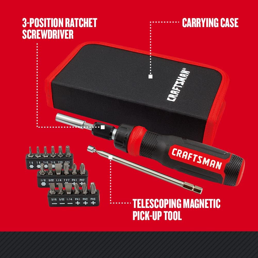ratcheting screwdriver mechanism for faster, one-handed operation