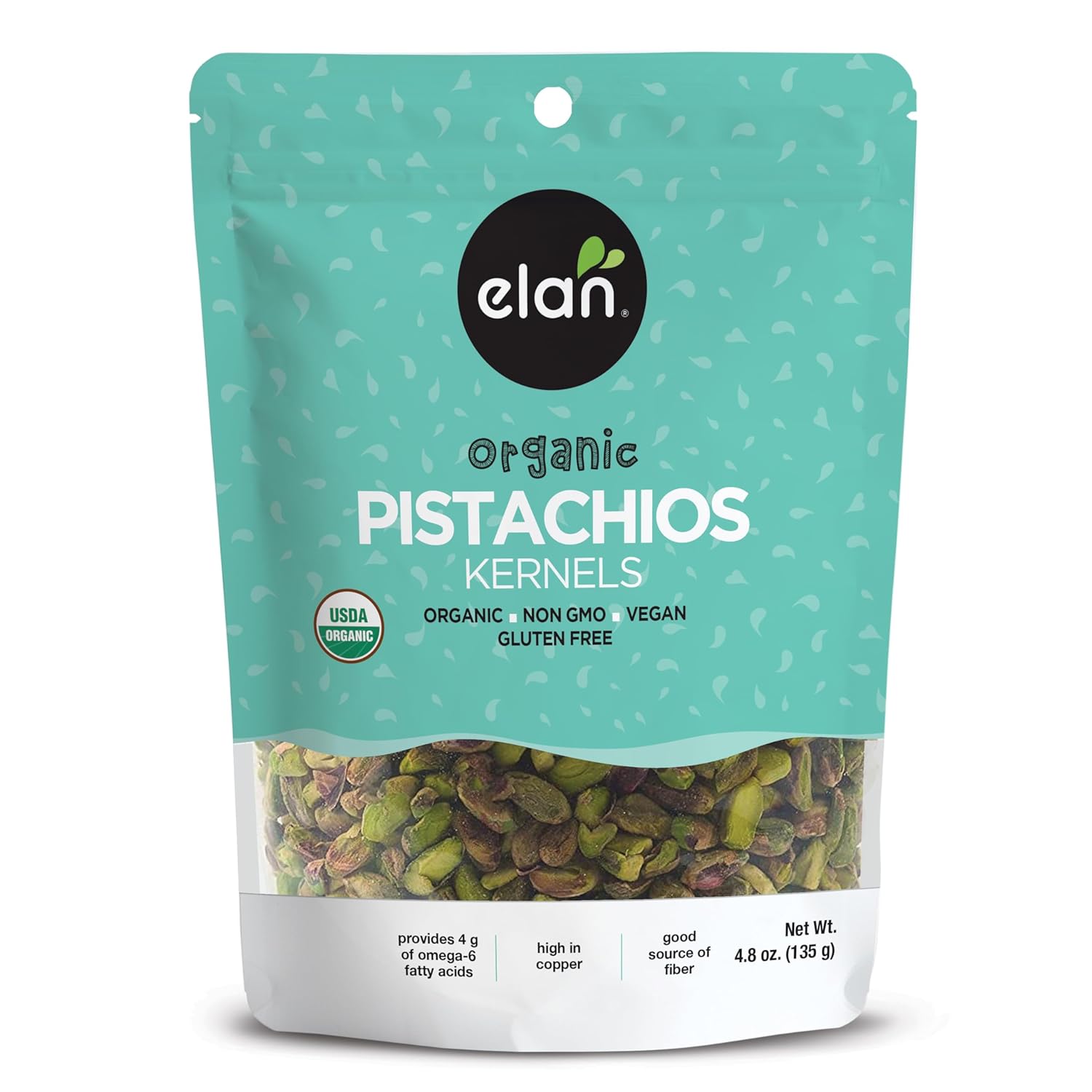 raw, unsalted pistachio kernels with shells removed
