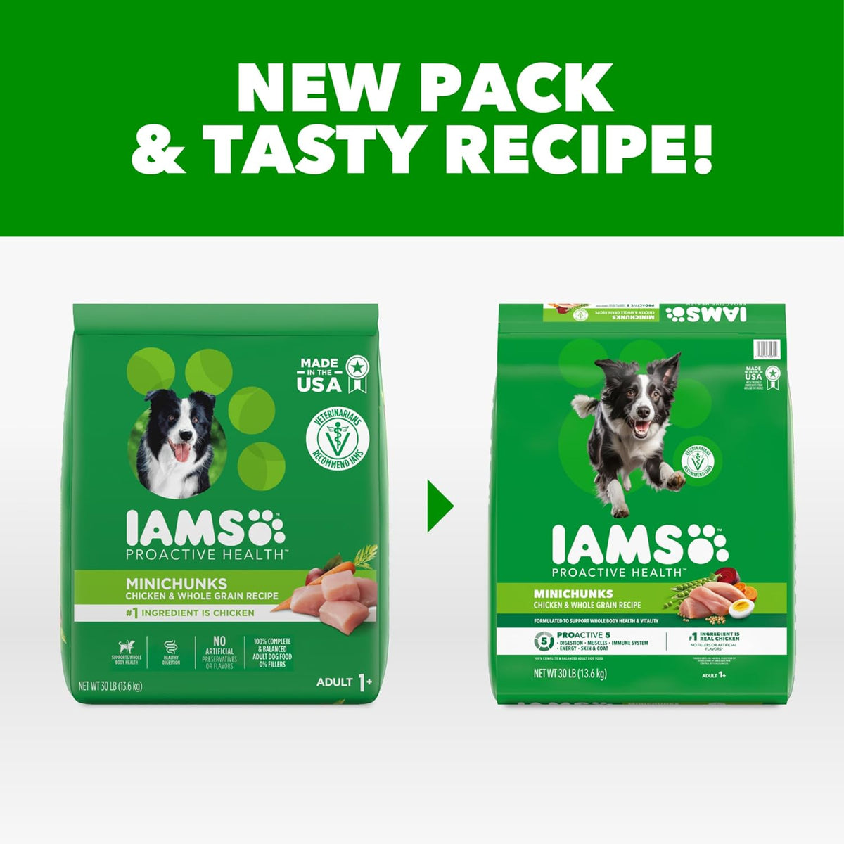 real chicken or real beef as the #1 ingredient with added high-quality protein from dried egg