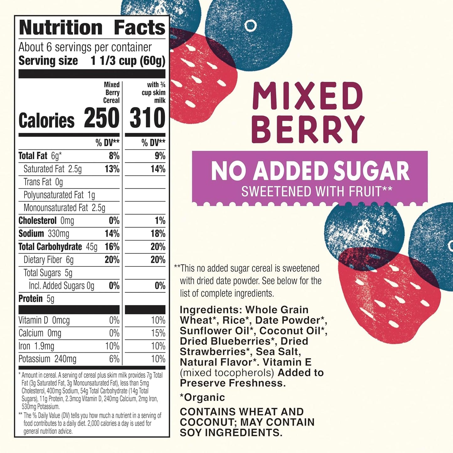 real dried blueberries and strawberries mixed throughout
