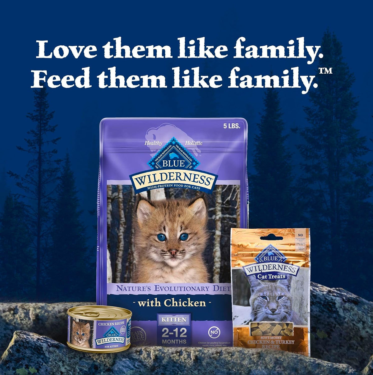 Blue Buffalo Wilderness Kitten Wet Cat Food, 3 oz Single-Serving Cans for Mindful Feeding Rituals