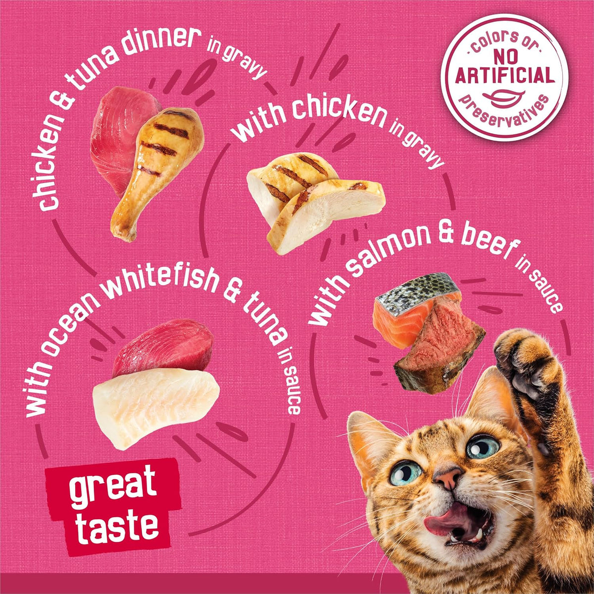real meat, poultry or seafood as a primary ingredient in every recipe