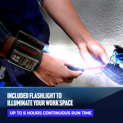 rechargeable led worklight with multiple brightness modes and up to 5 hours of runtime per charge