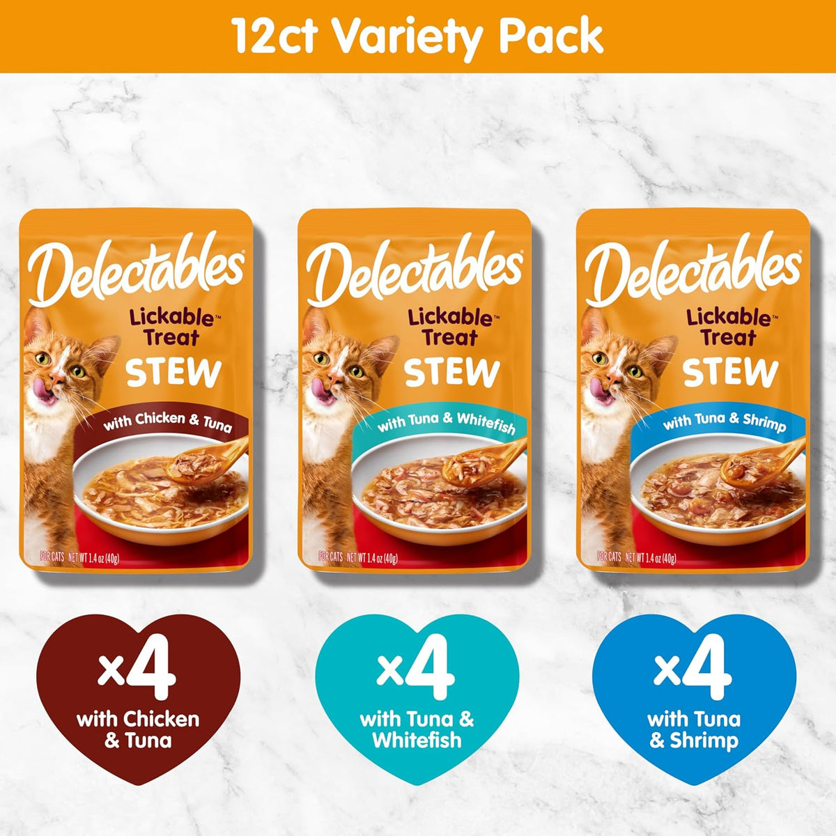 recipes are labeled grain-free and include ingredient and allergen disclosures, including possible crab and shrimp cross-contact