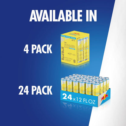 Red Bull Summer Edition Sugarfree Energy – Stocking Stuffer and Care Package Favorite, 12oz 4 Pack