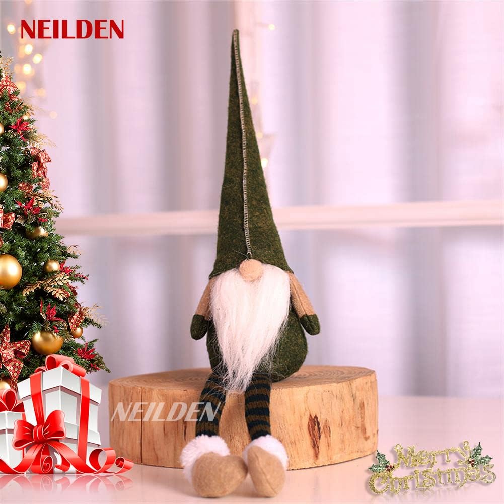 BWFY Red Green and Gray Gnome Ornaments as a Playful Christmas Present for Kids, Friends, and Family