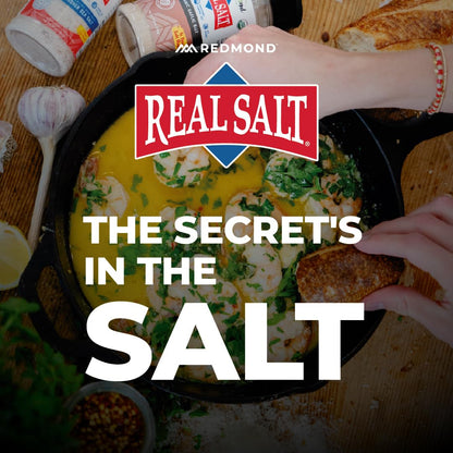 Redmond Real Sea Salt - Portable Unrefined Seasoning for Patio Grilling, 10 oz Shaker