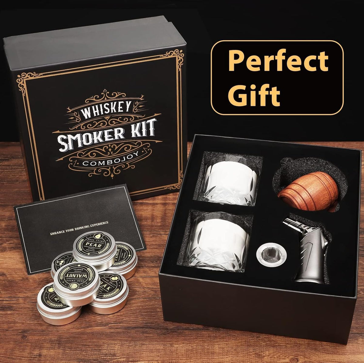 Brand Name Premium Whiskey Smoker Kit with Torch – High-End Cocktail Accessory for an Elevated Home Bar