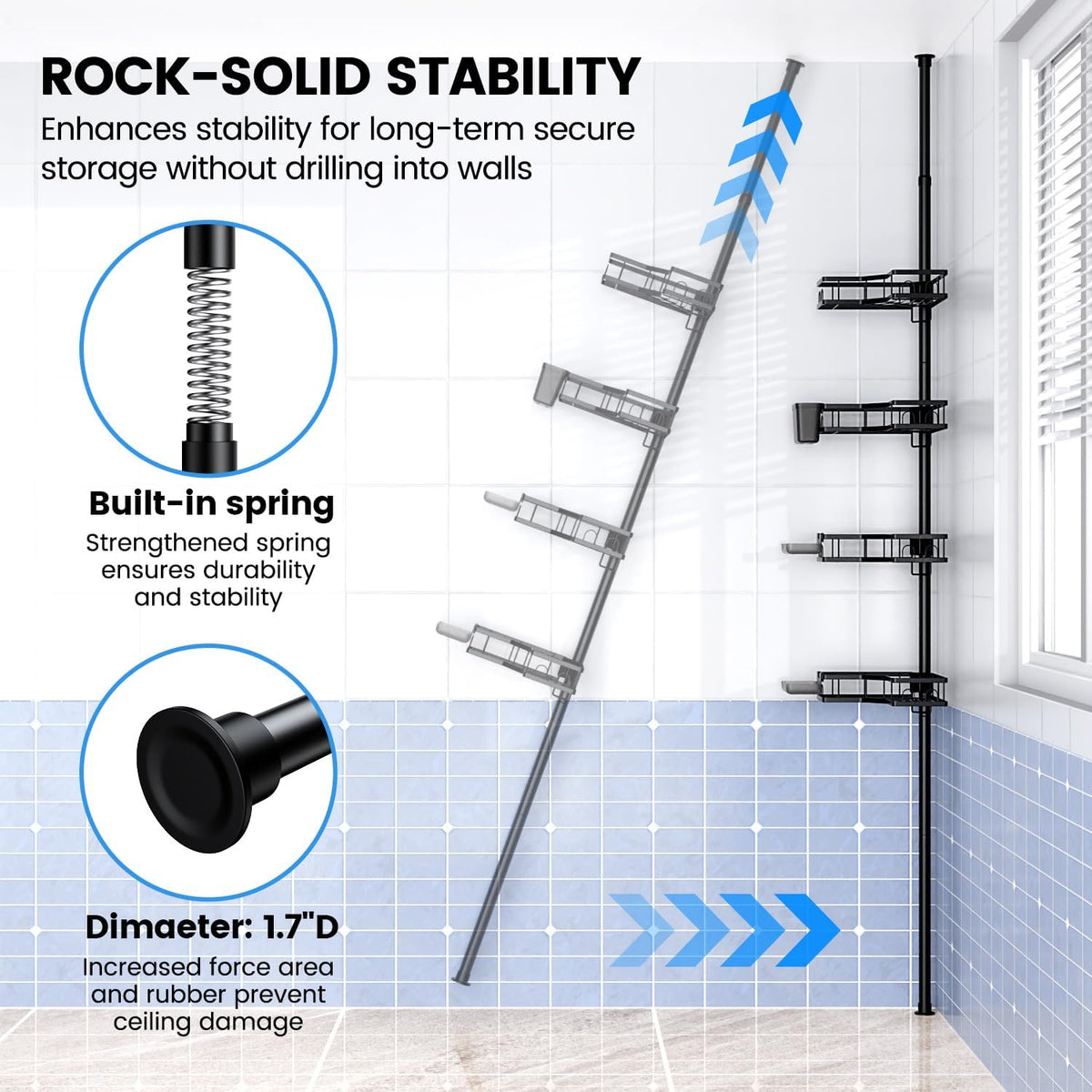 reinforced shelf clips to prevent sliding and support up to 15 pounds