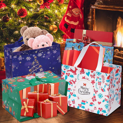 reinforced sturdy handles rated for carrying heavier gifts and groceries