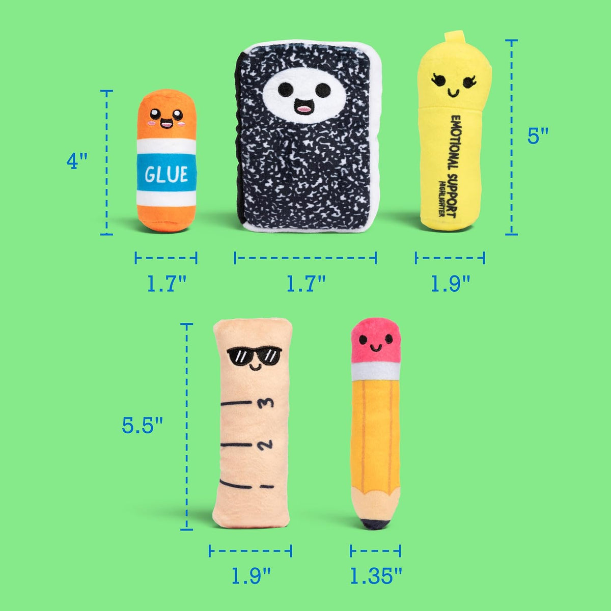 Relatable Six-Piece Emotional Support Plushies – Tactile Stress Relief Companion for Students and Young Adults