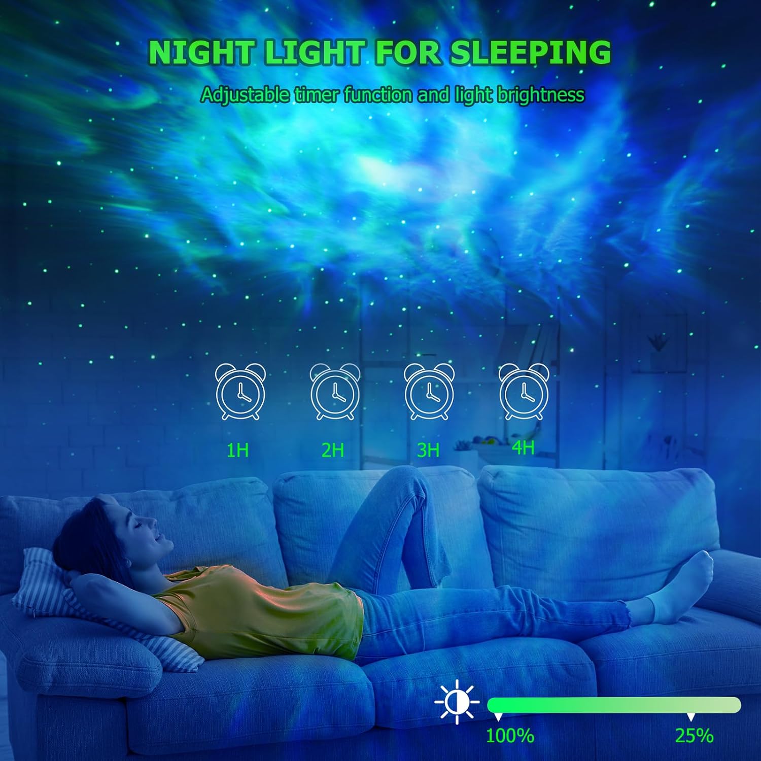 remote control for color, brightness, mode, and speed adjustments