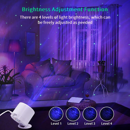 remote control plus bottom physical button for switching modes, brightness, flow speed, and color