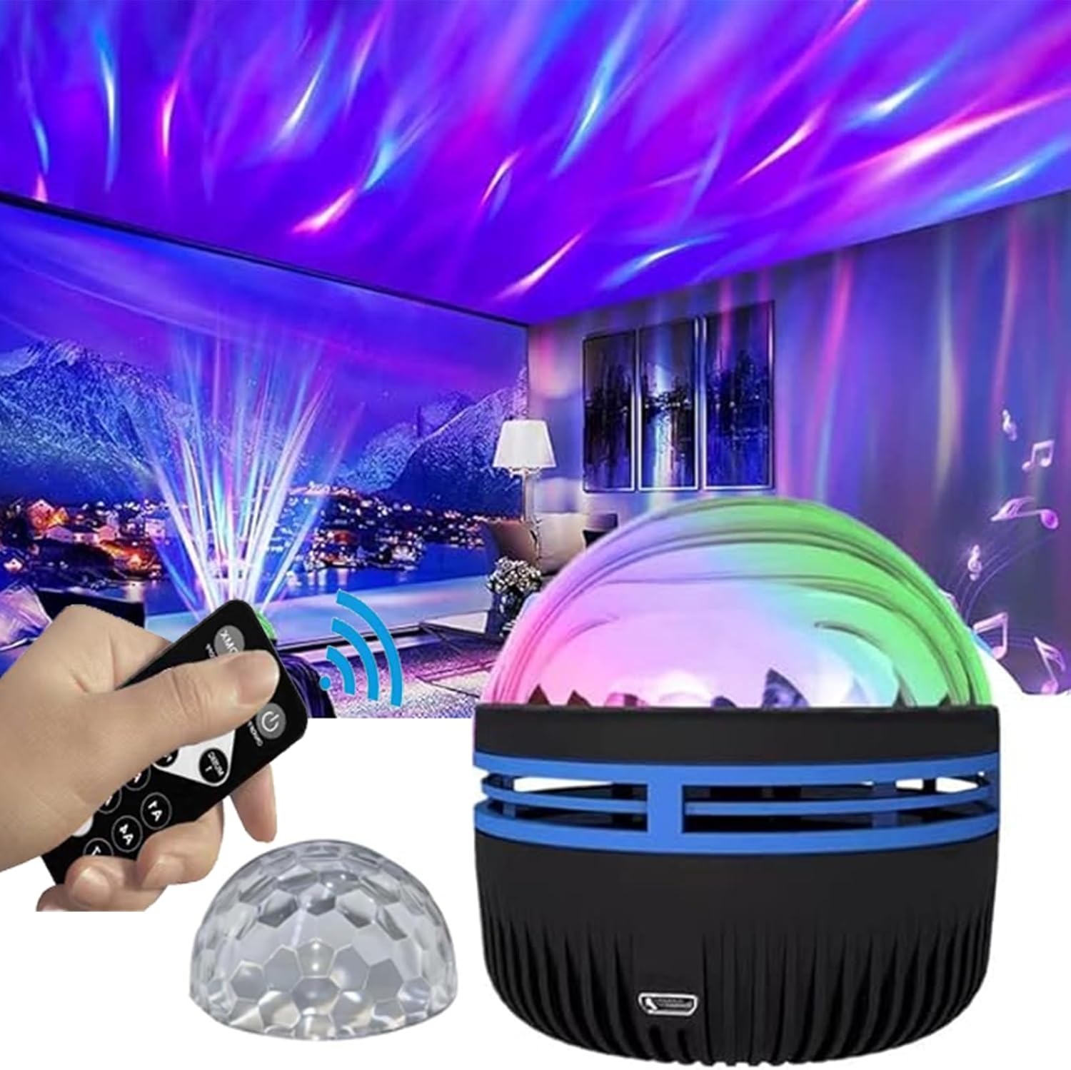 remote control with multiple rotation and color settings
