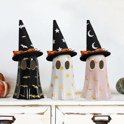removable felt witch hats with ribbon bow for customizable styling