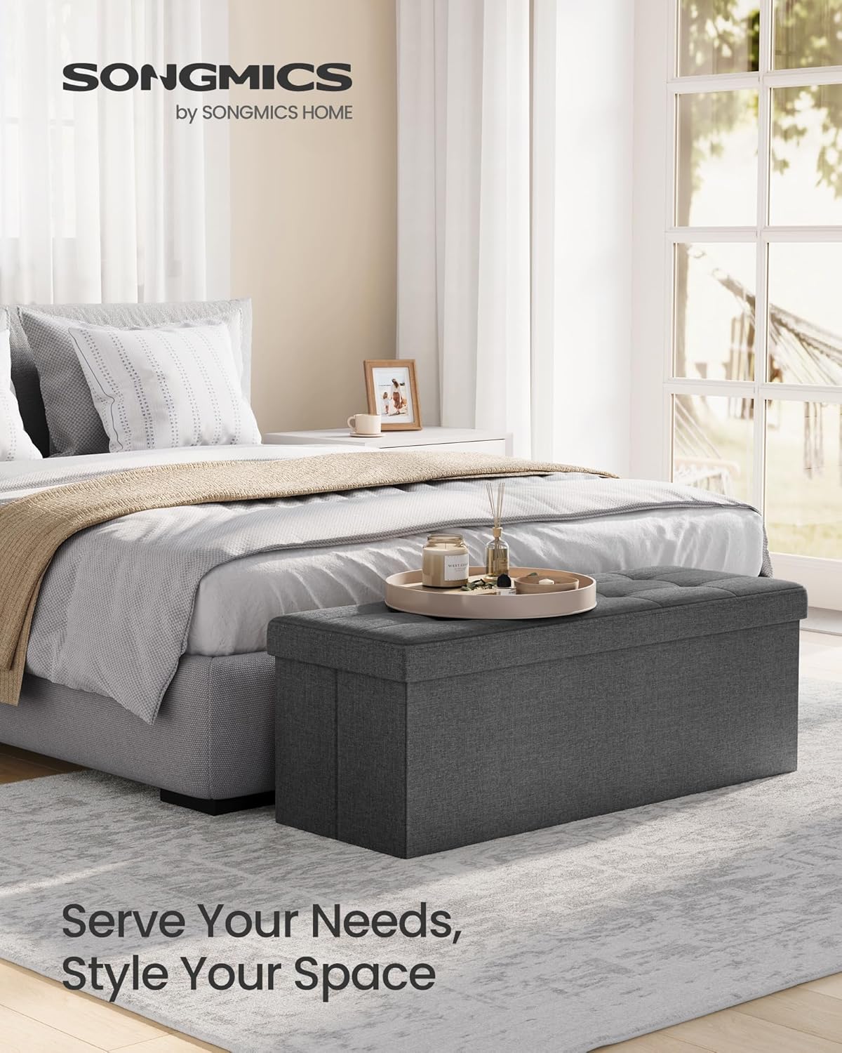 removable interior divider for organizing books, clothes, or large items like bed sheets