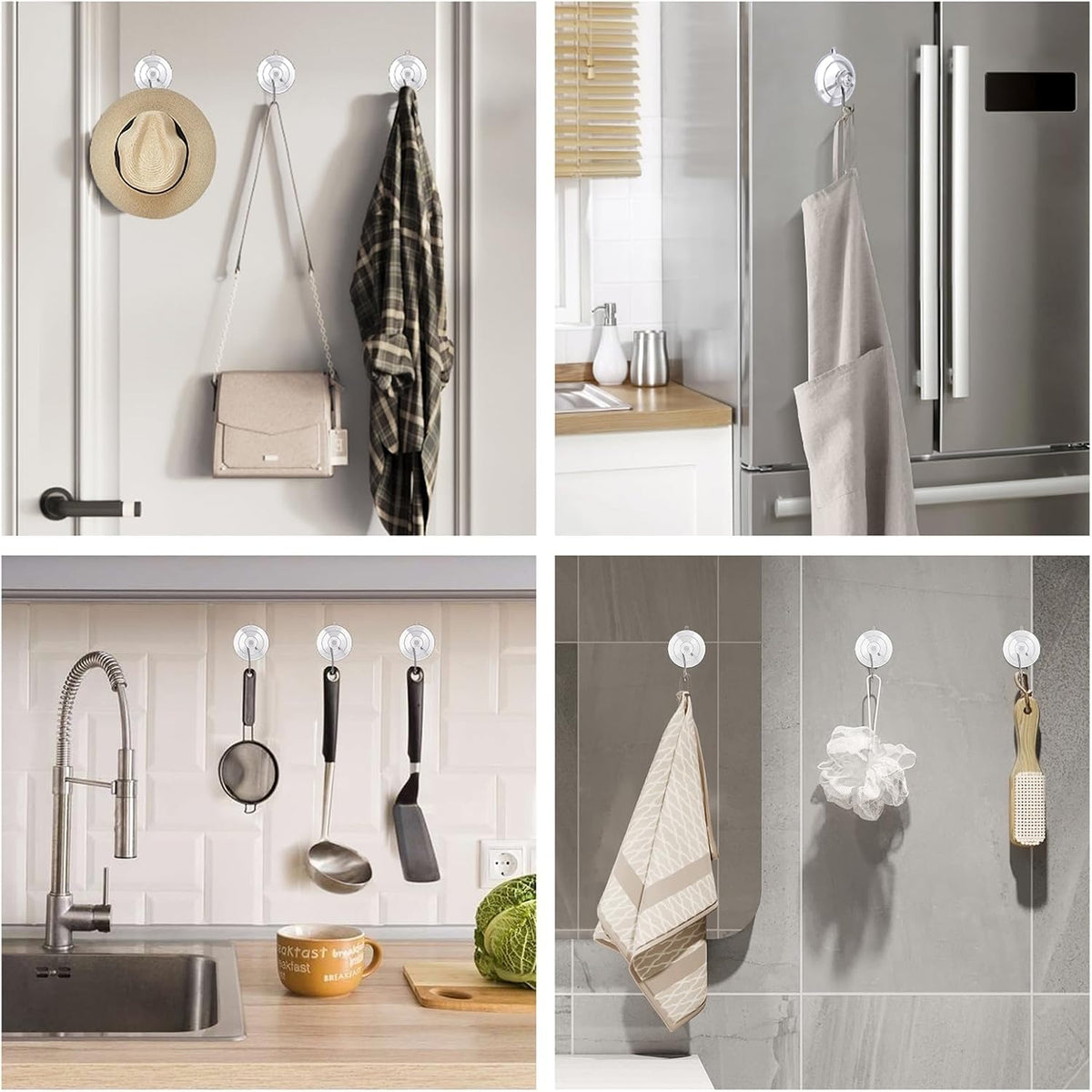 Removable Wall Hooks by [Brand Name] – Smart Apartment Warming Gift for Renters, 12-Pack Tile and Glass Hooks