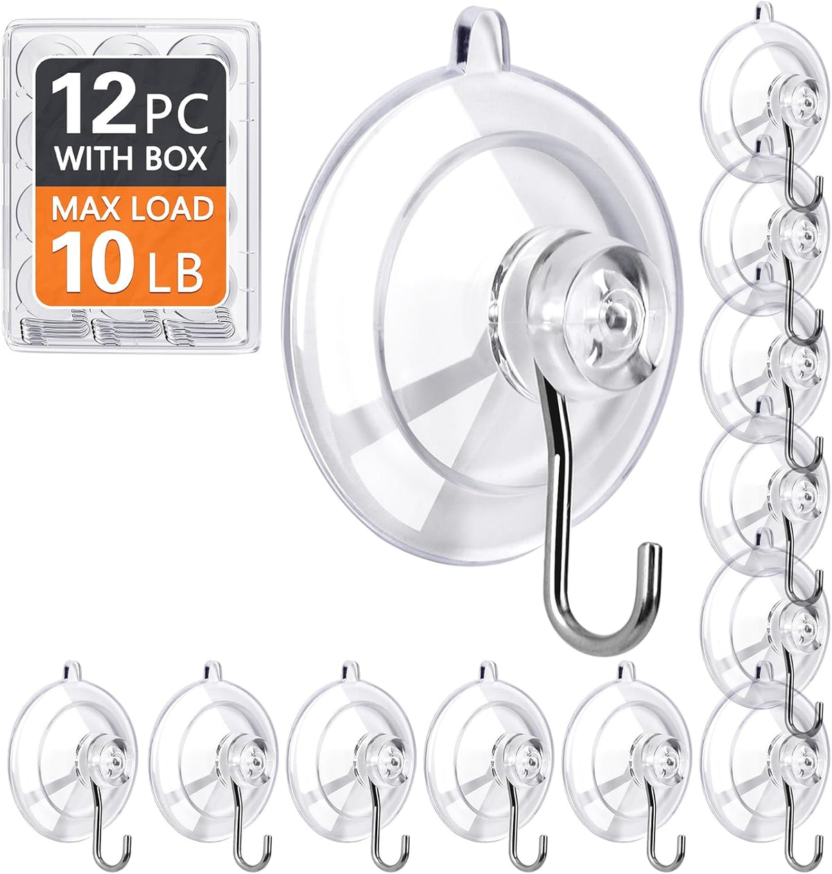Removable Wall Hooks by [Brand Name] – Smart Apartment Warming Gift for Renters, 12-Pack Tile and Glass Hooks