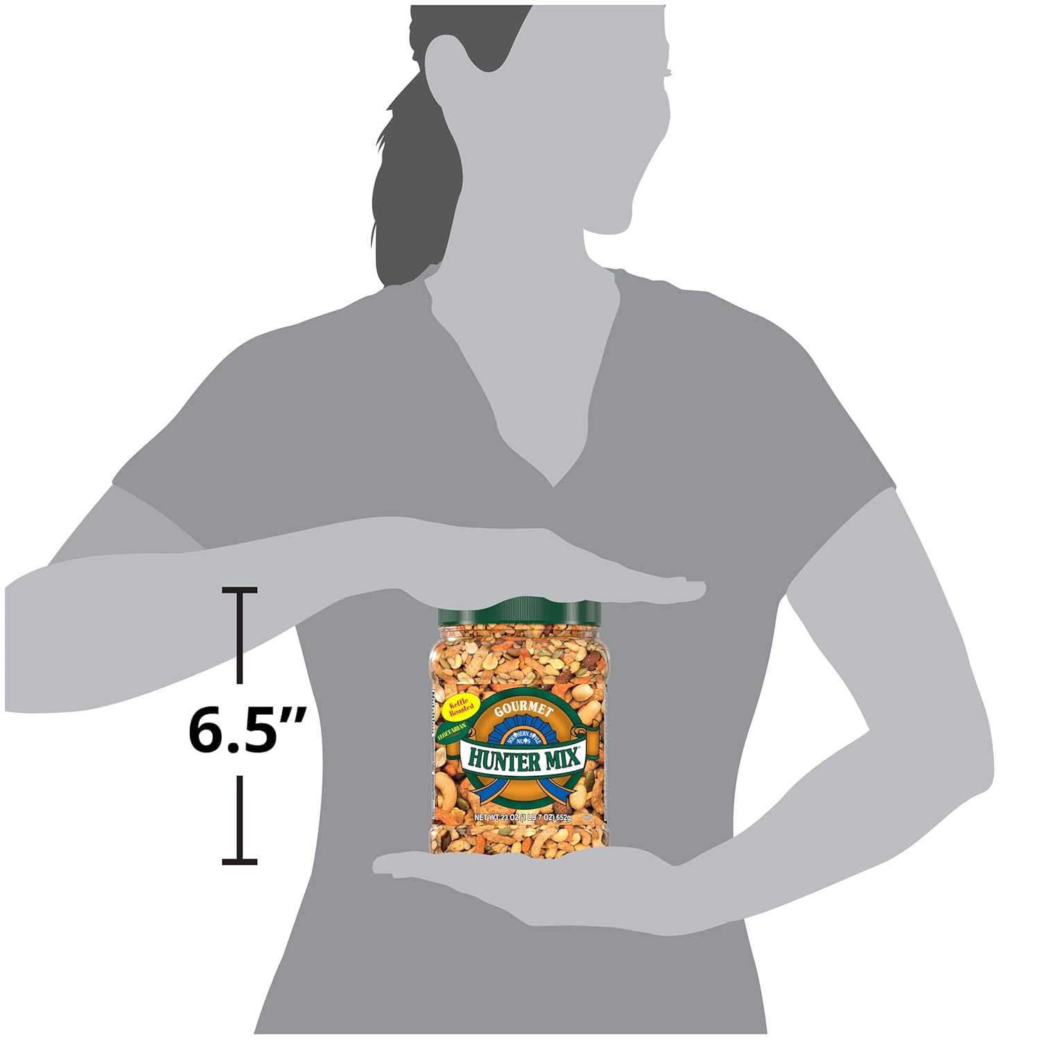 resealable, reusable, and recyclable family-sized canister (23 oz or 20 oz)