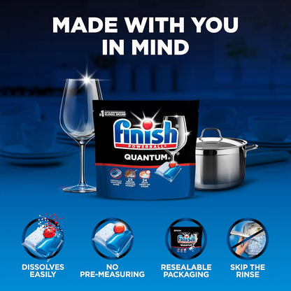 residue-free and streak-free finish on glassware and stainless steel