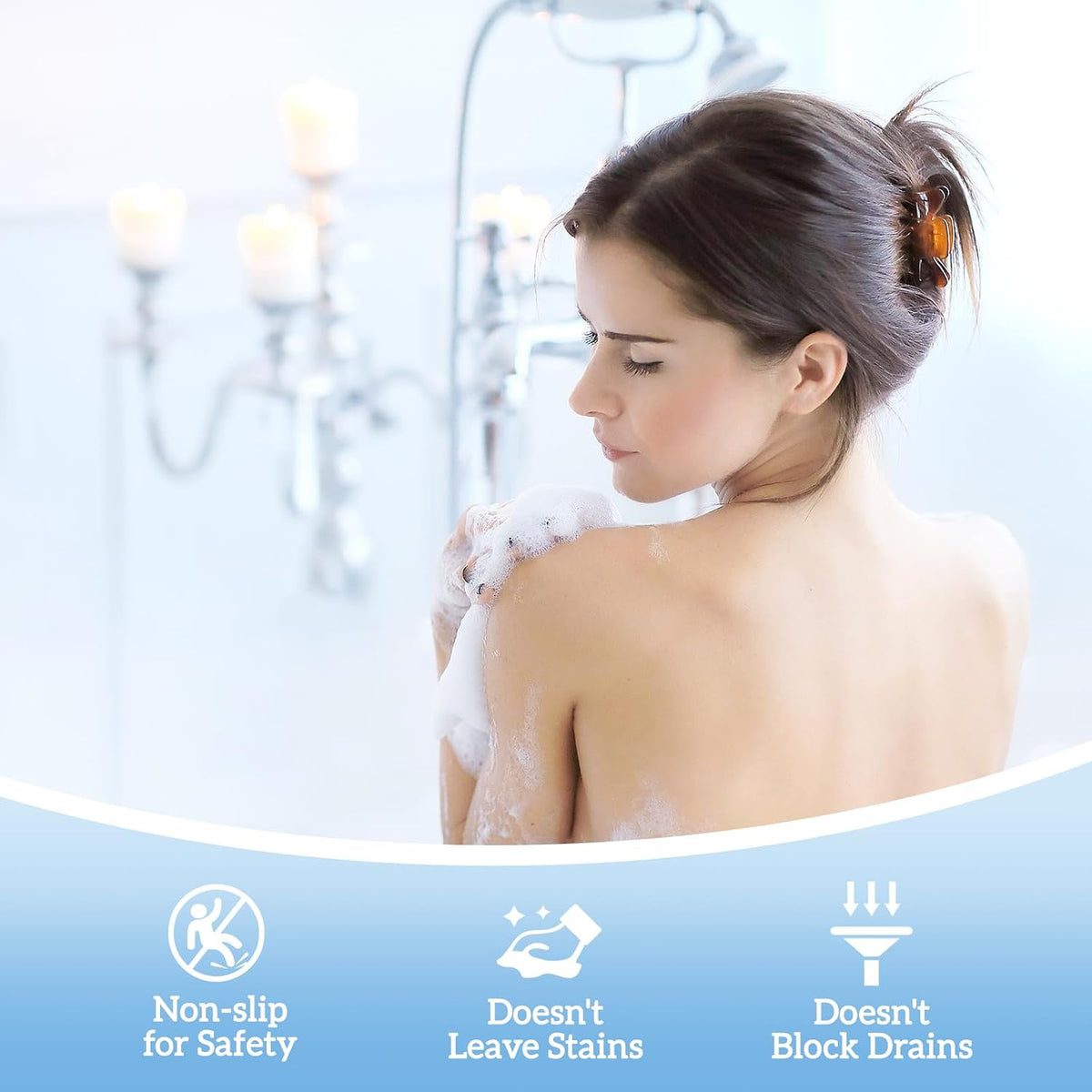 residue-free clean-rinse formula safe for shower surfaces and drains