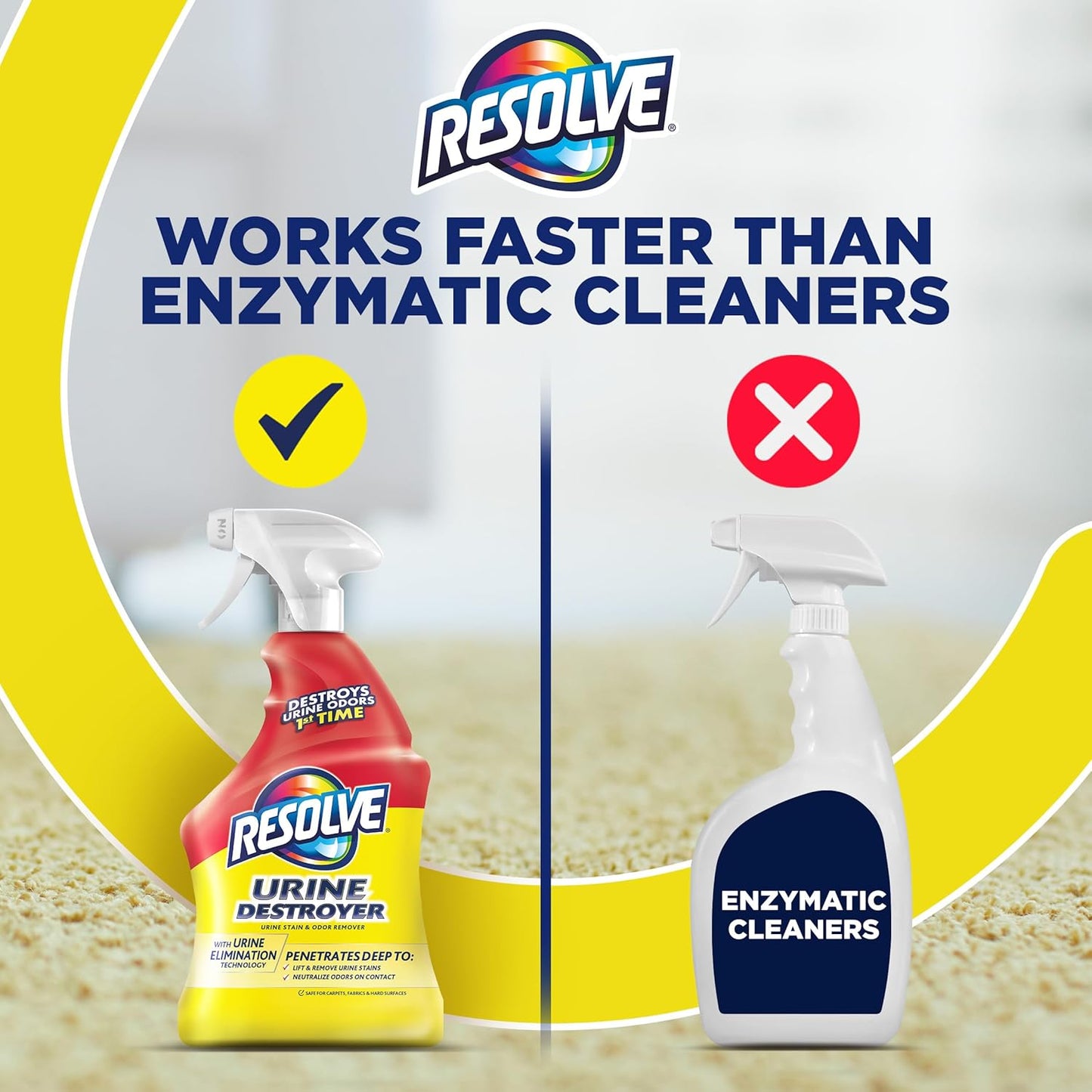 Resolve Urine Destroyer Spray – Simple Pet Mess Solution for a Clean, Clutter-Free Home, 32 Fl Oz
