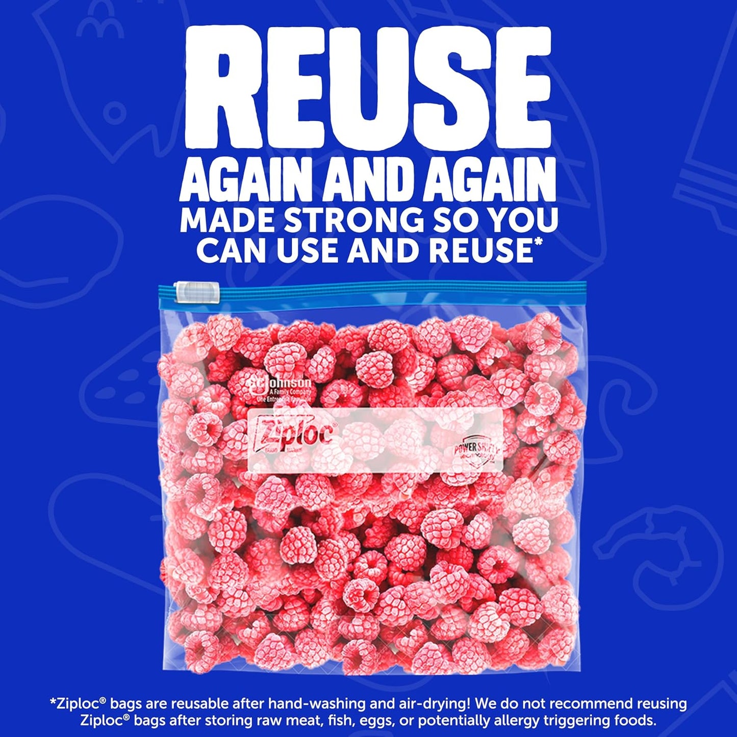 reusable after hand-washing and drying