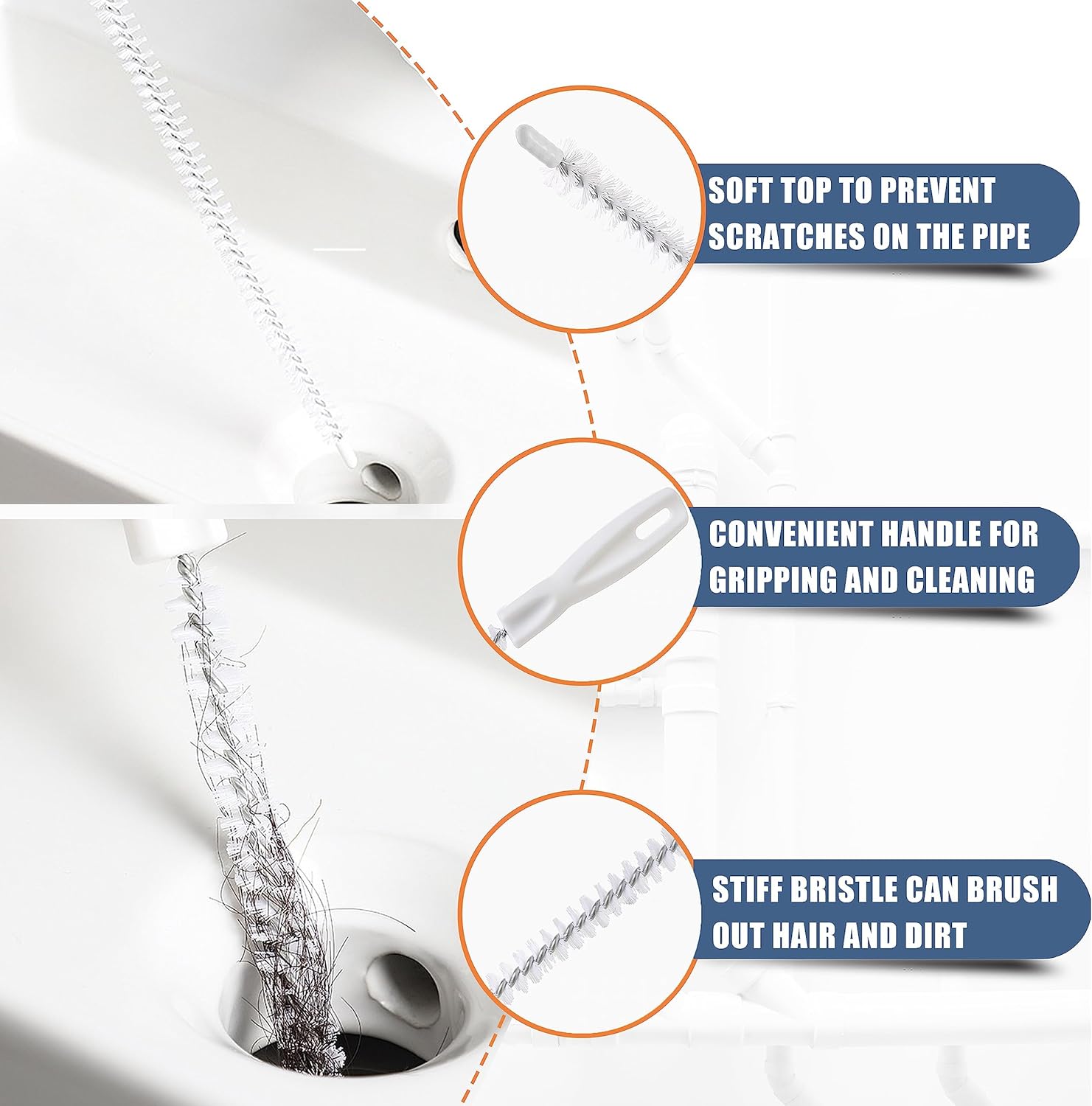 reusable, eco-friendly materials safe for bathroom, kitchen, toilet, bathtub, and sewer applications