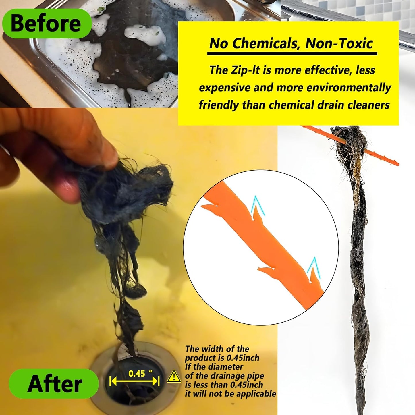 reusable plastic construction that rinses clean under running water