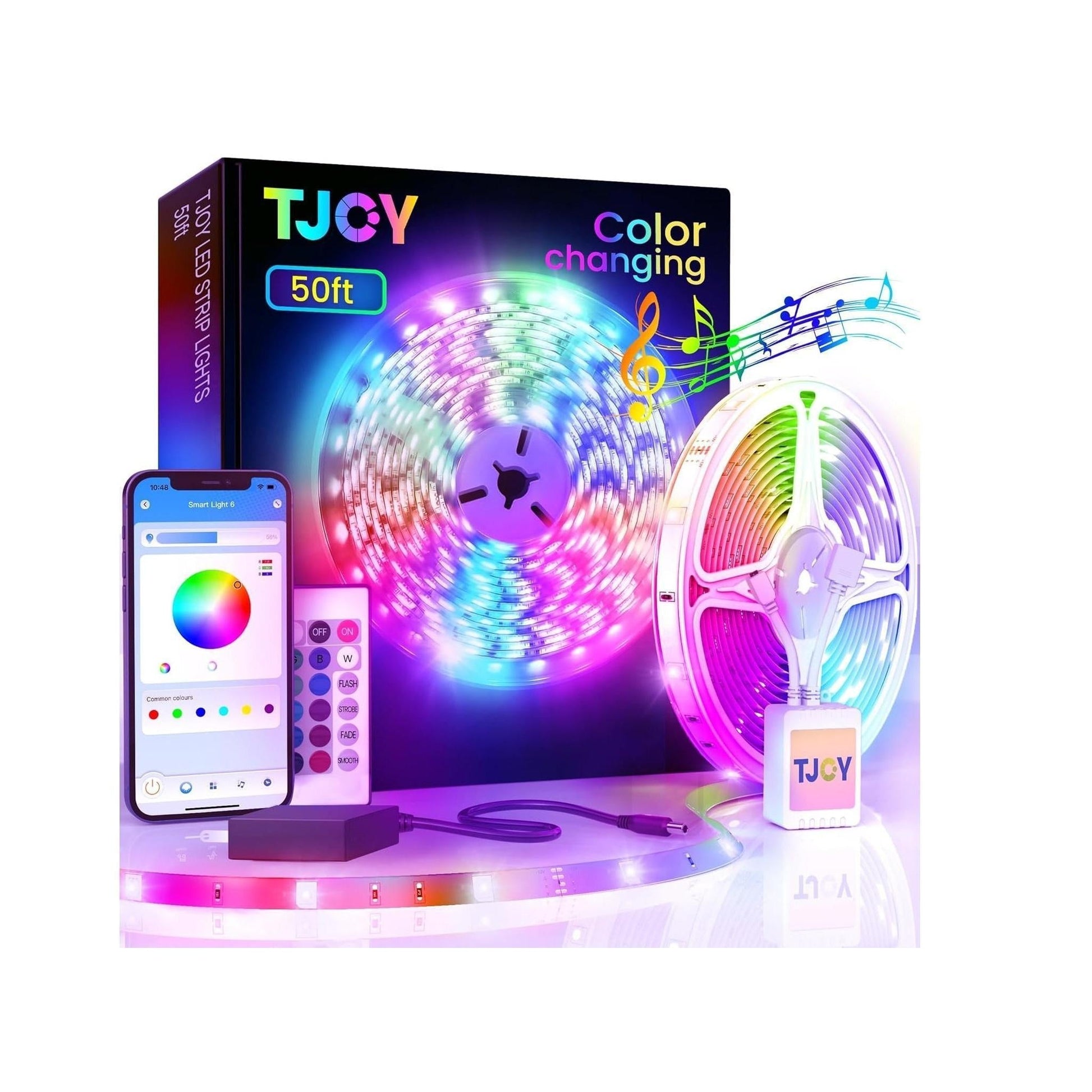 rgb led strip with 360 individual light sources and 24v / 36w output