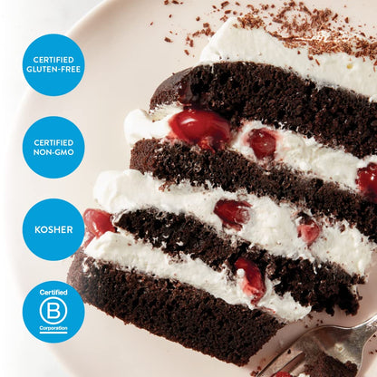rich chocolate flavor profile engineered to mimic traditional wheat-based cakes in taste and texture