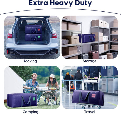 Road Trip Moving Bags – Durable Trunk-Ready Cargo Totes for Travelers, 6 Pack 93L Heavy Duty Foldable Storage with ID Cards