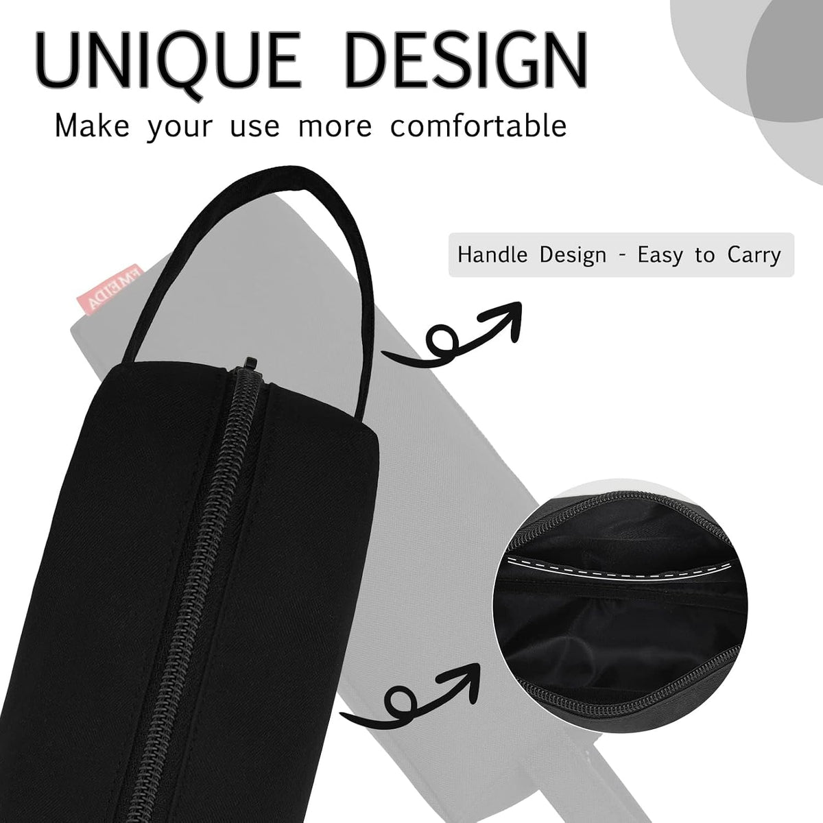 robust smooth-glide zipper with one main compartment plus a hidden inner pocket