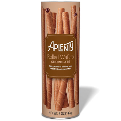rolled chocolate wafer format with creamy filling