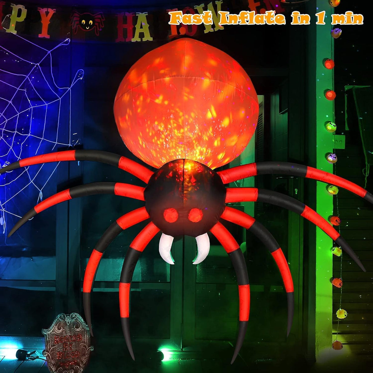 rotating led light projecting red and yellow kaleidoscope-style colors