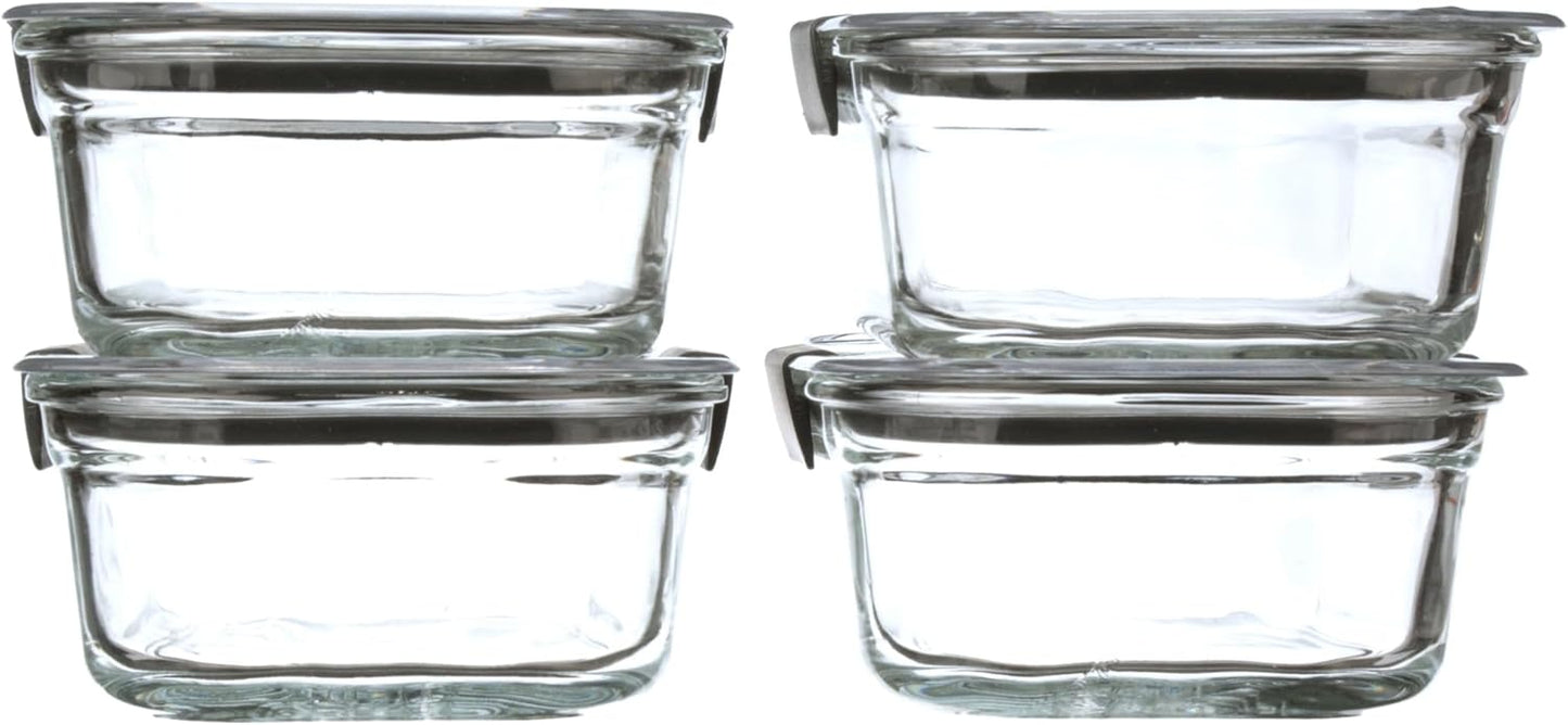Rubbermaid Brilliance Glass Containers – Family-Safe Lunch Packing, Leak-Proof Snap Latches