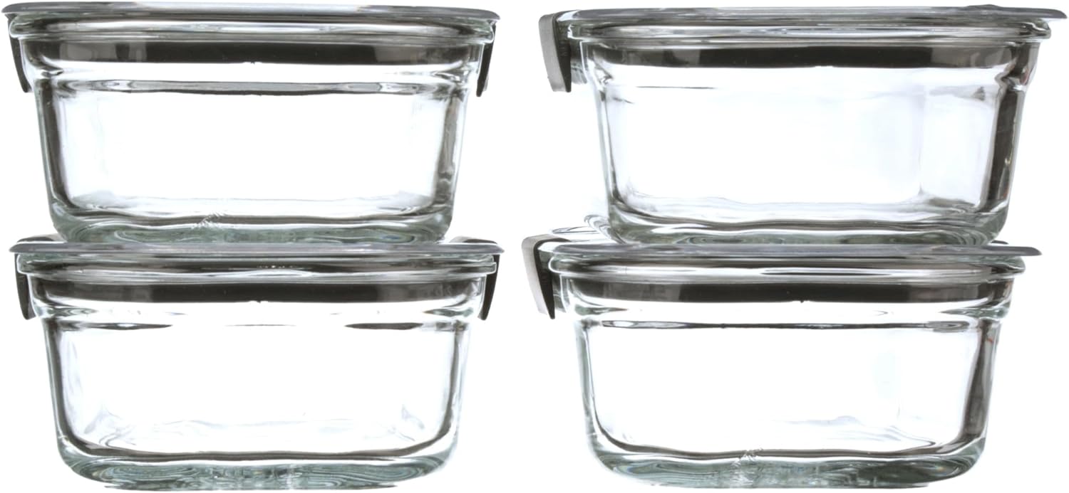 Rubbermaid Brilliance Glass Containers – Family-Safe Lunch Packing, Leak-Proof Snap Latches