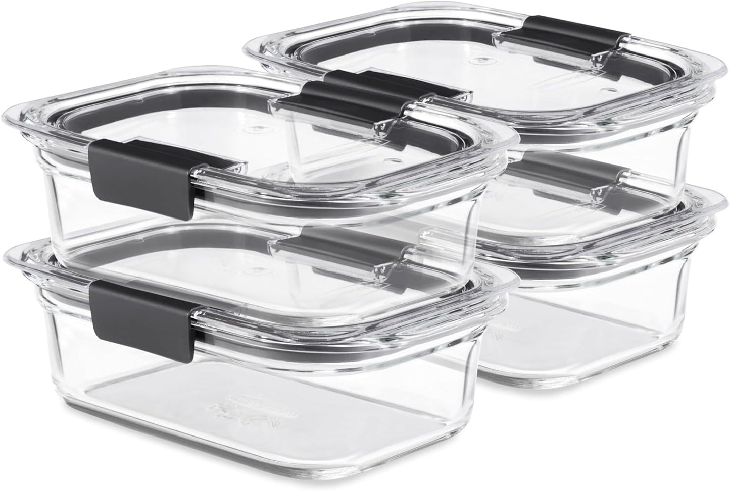 Rubbermaid Brilliance Glass Containers – Family-Safe Lunch Packing, Leak-Proof Snap Latches